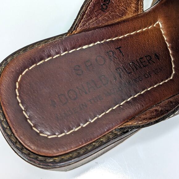 Vintage Y2K Donald J. Pliner Clogs Heels Square Toe Brown Suede Bow Preppy VTG 7 - Picture 7 of 11